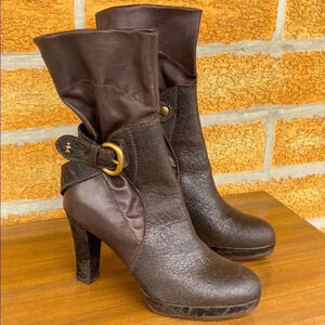 Henry Beguelin brown leather boots size 7